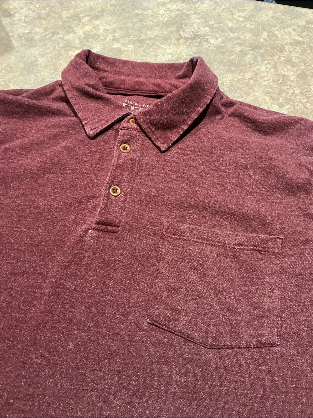 Lucky Brand Men’s Burgundy Burnout Polo
